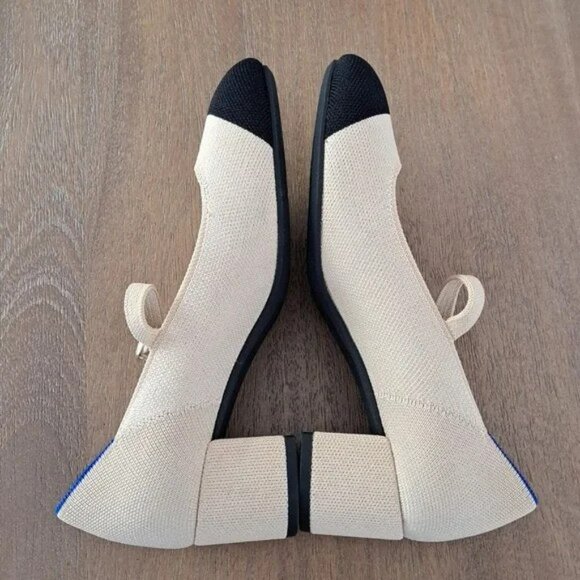 ROTHY'S The Mary Jane Heel - Color: Cream Captoe - Size: 7 - Picture 8 of 11